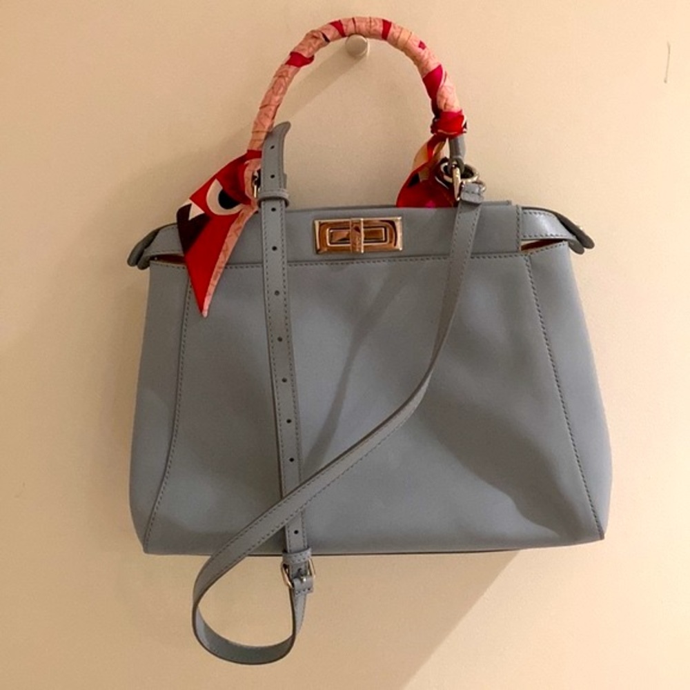 Fendi peekaboo with silk fendi handkerchief, dust bag and plastic cover